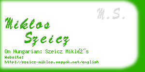 miklos szeicz business card